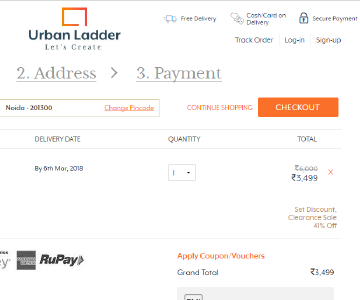 urban ladder new user coupon